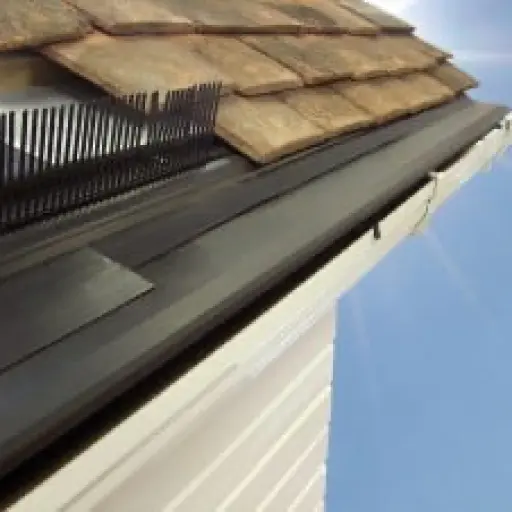 Photo of a house gutter